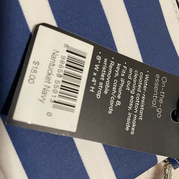 NWT- SCOUT- Kate Wristlet Blue and White Stipe - Picture 4 of 9